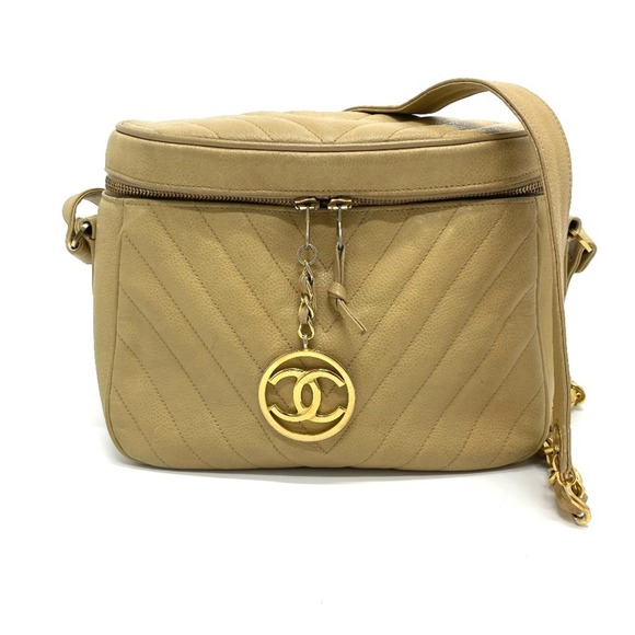 CHANEL Cream Caviar Leather Shoulder Bag - Picture 1 of 13